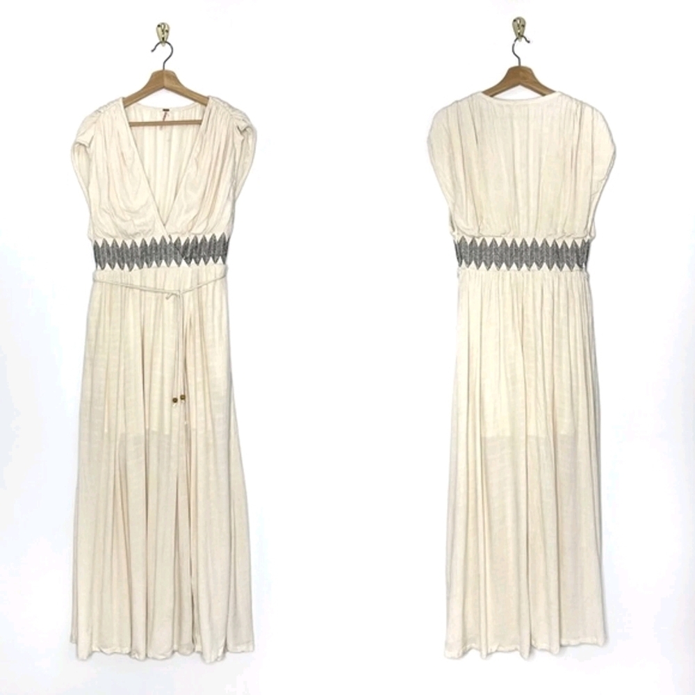 Free People Cream Maxi Dress with Gray Details